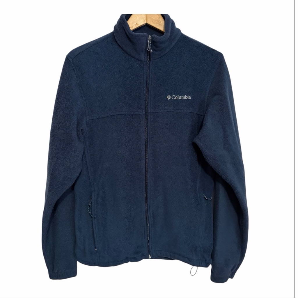Columbia Fleece Full Zip Jacket Women’s M Navy Blue Lightweight Hike Casual